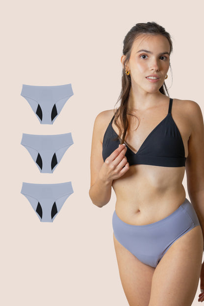 BRAGA TIRO ALTO SIN COSTURAS LAVANDA NINA PACK 3