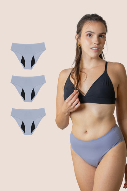 BRAGA TIRO ALTO SIN COSTURAS LAVANDA NINA PACK 3