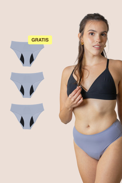 Bragas Menstruales para niñas | Sin Costuras Tiro Alto | Lavanda