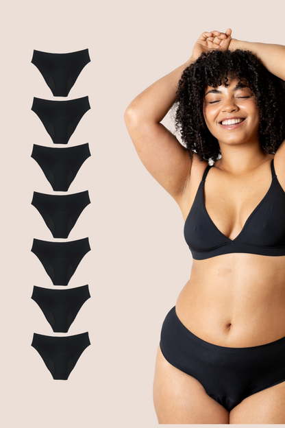 BRAGA TIRO ALTO SIN COSTURAS NEGRA ADULTA pack 7