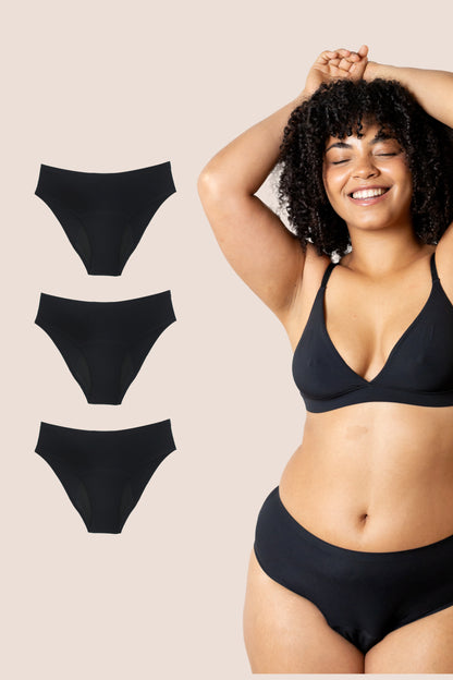 BRAGA TIRO ALTO SIN COSTURAS NEGRA ADULTA pack 3