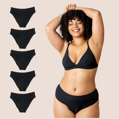 BRAGA TIRO ALTO SIN COSTURAS NEGRA ADULTA PACK 5