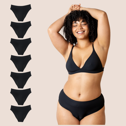 BRAGA TIRO ALTO SIN COSTURAS NEGRA ADULTA PACK 7