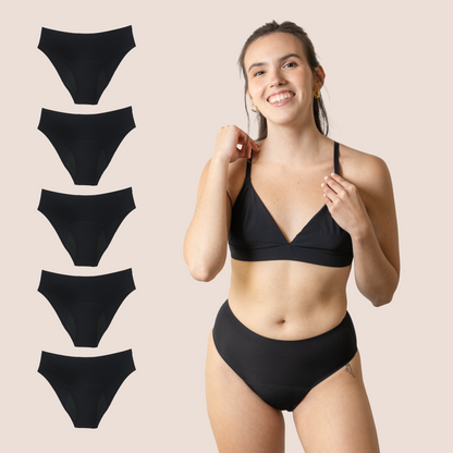 BRAGA TIRO ALTO SIN COSTURAS NEGRA NINA PACK 5