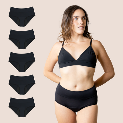 BRAGA TRANSPIRABLE NEGRA NINA PACK 5