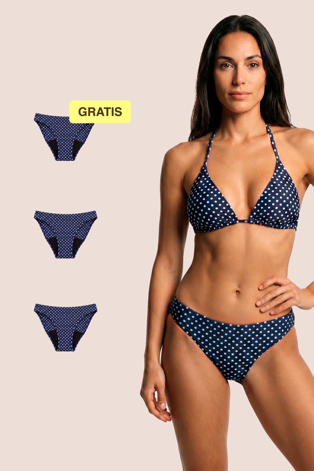 Bikini Menstrual | Clásico | Blue polka dot