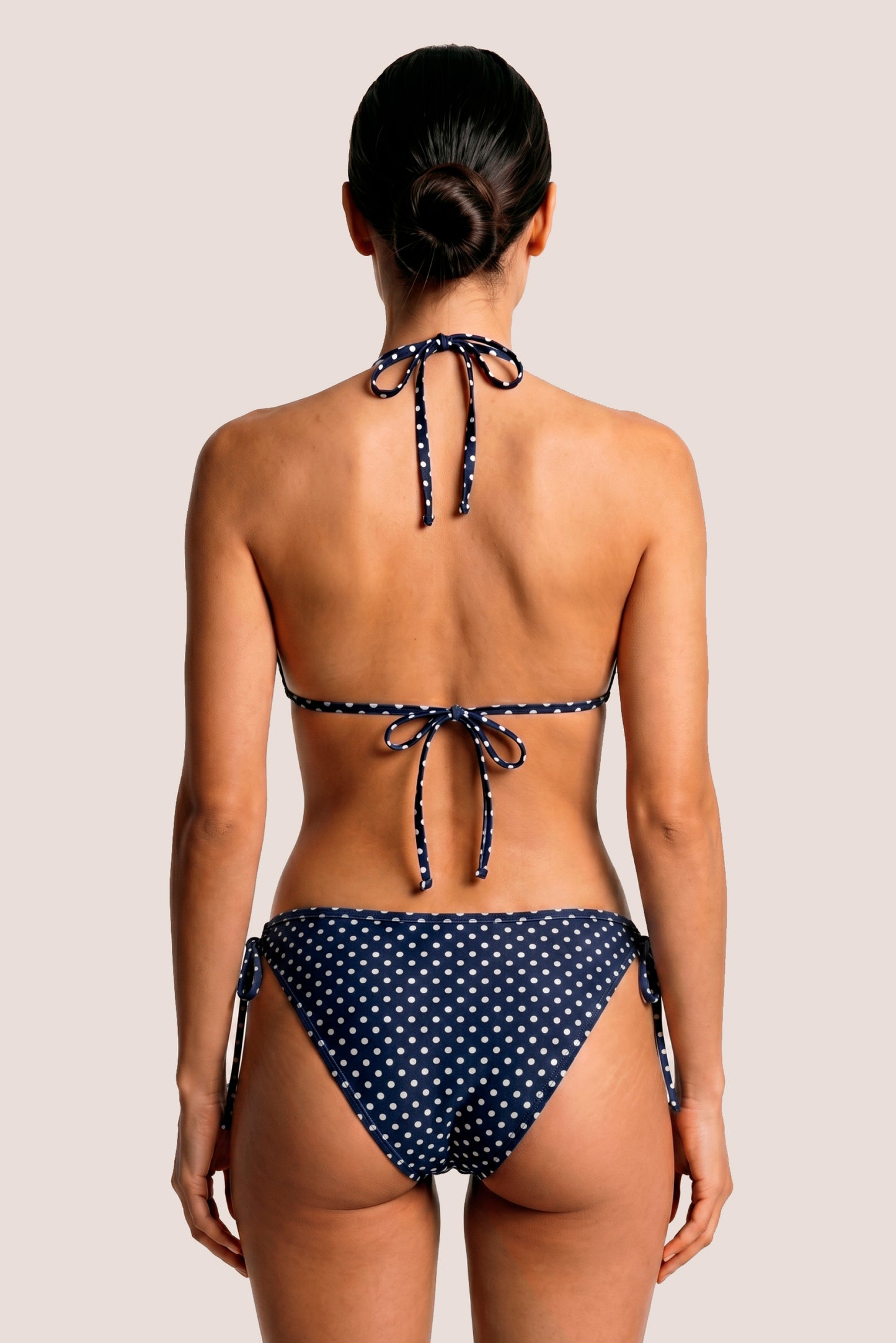 Bikini Menstrual Mujer Blue polka dot Detras Brasileño General