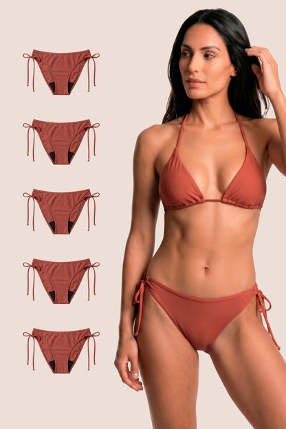Bikini Menstrual Mujer Coral Brasileño Pack 5 General