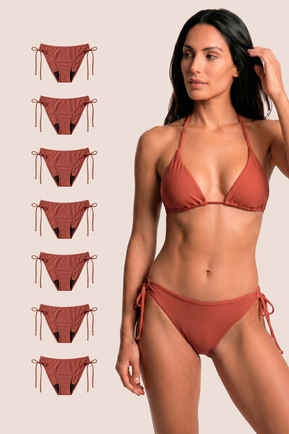 Bikini Menstrual Mujer Coral Brasileño Pack 7 General