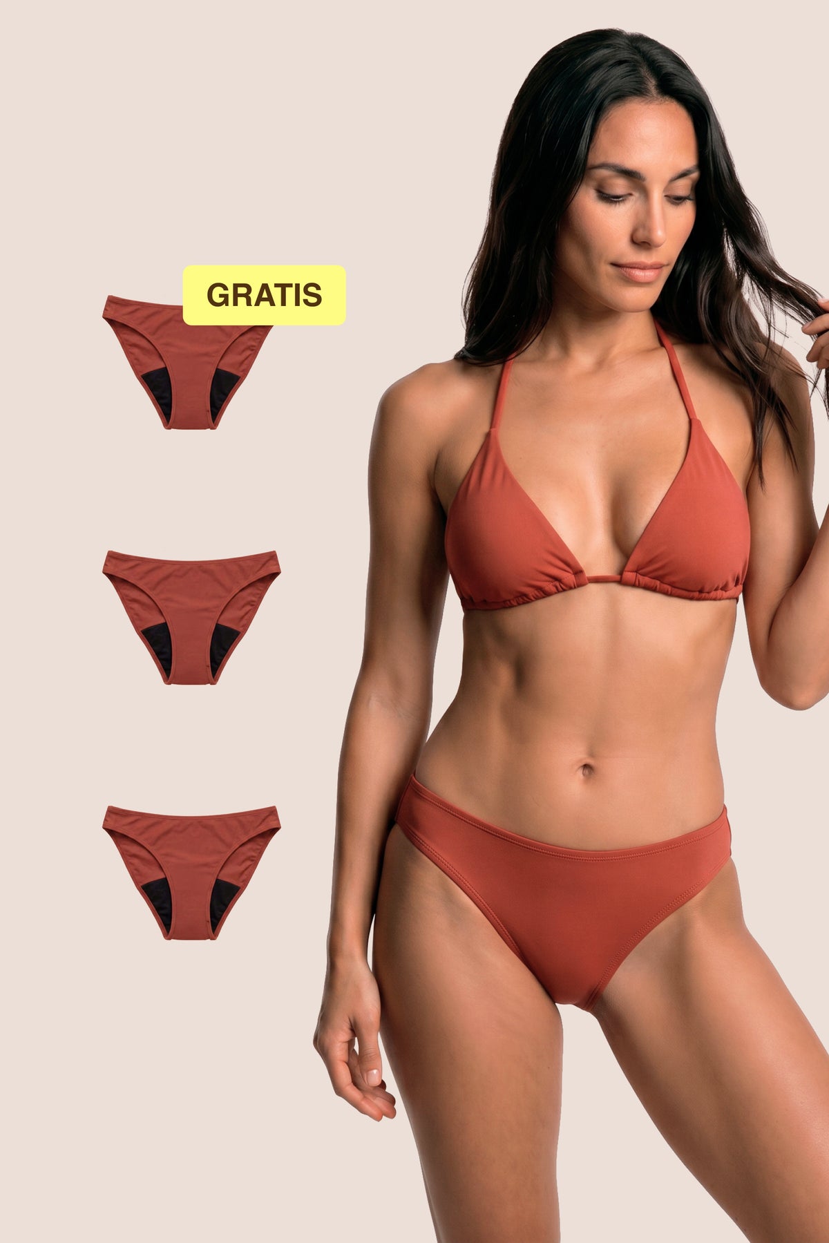 Bikini Menstrual | Clásico | Coral