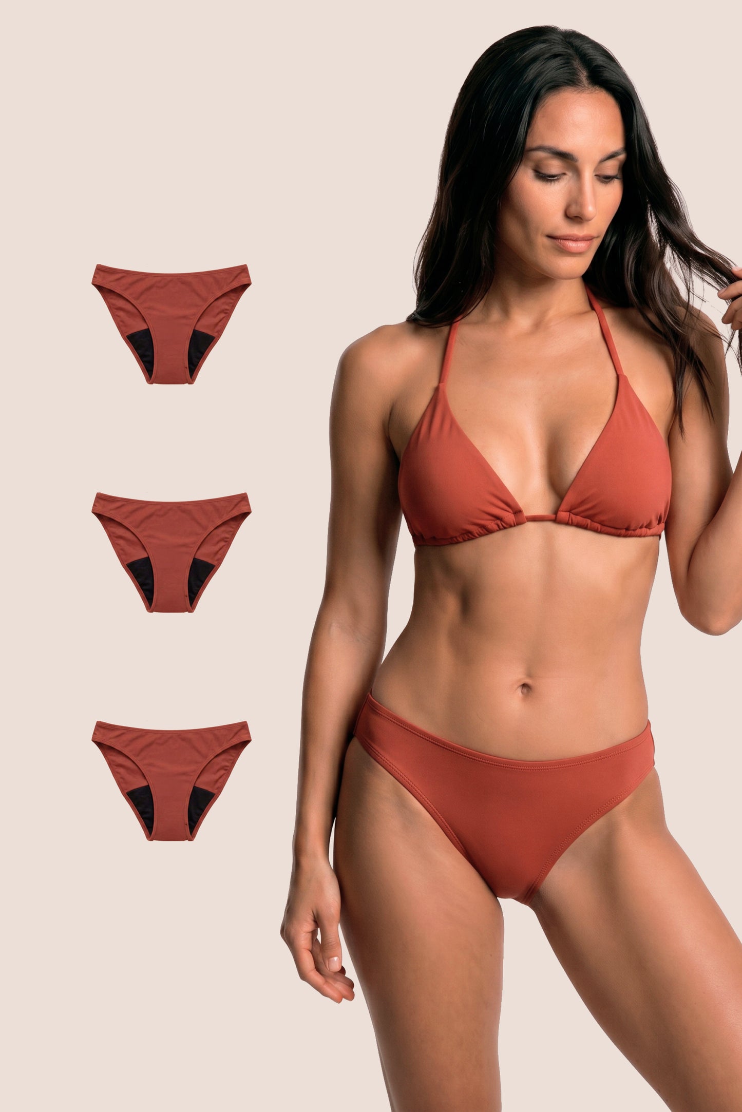 Bikini Menstrual Mujer Coral Clasica Pack 3 General