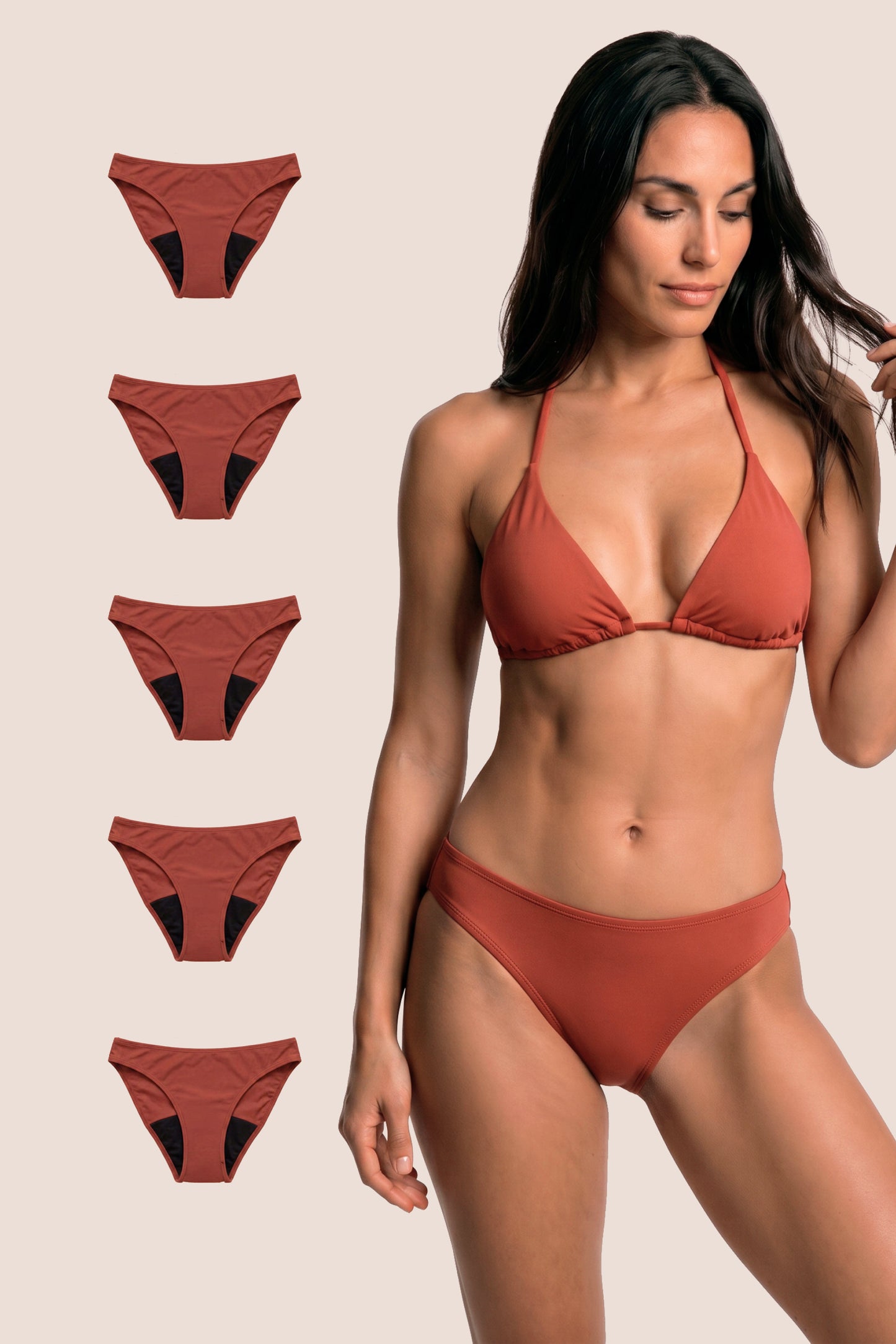 Bikini Menstrual Mujer Coral Clasica Pack 5 General