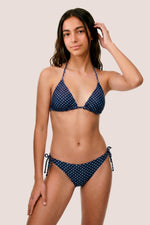 Bikini Menstrual para niñas | Brasileño con Nudo | Blue polka dot