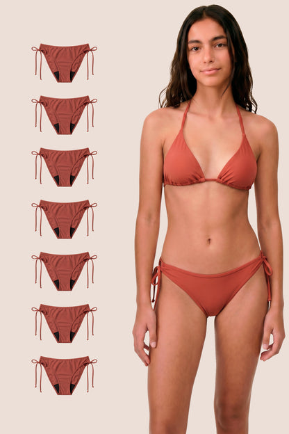 Bikini Menstrual Niña Coral Brasileño Pack 7 General