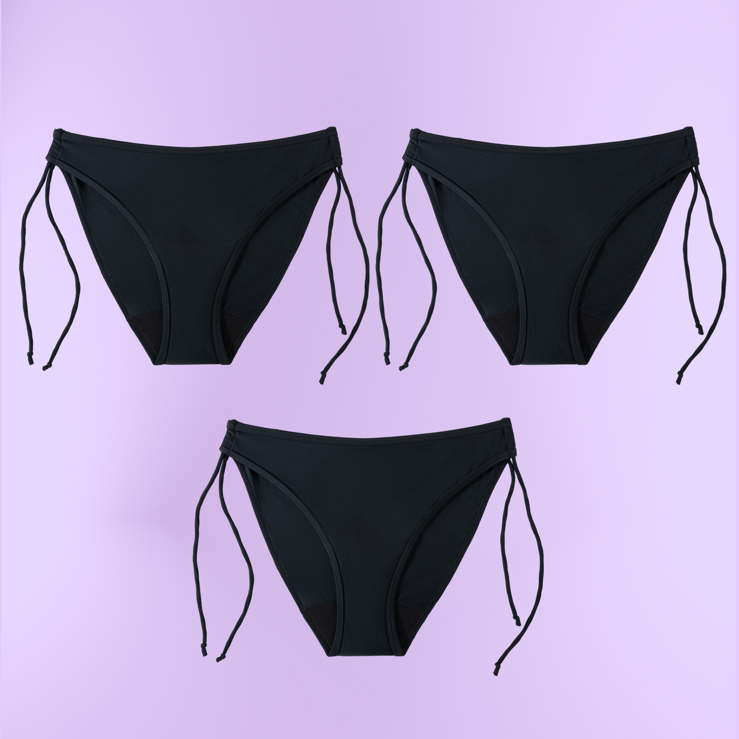 Bikini menstrual brasileño niñas pack 3