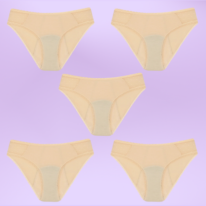 Bragas Menstruales para niñas con Transparencia | Beige