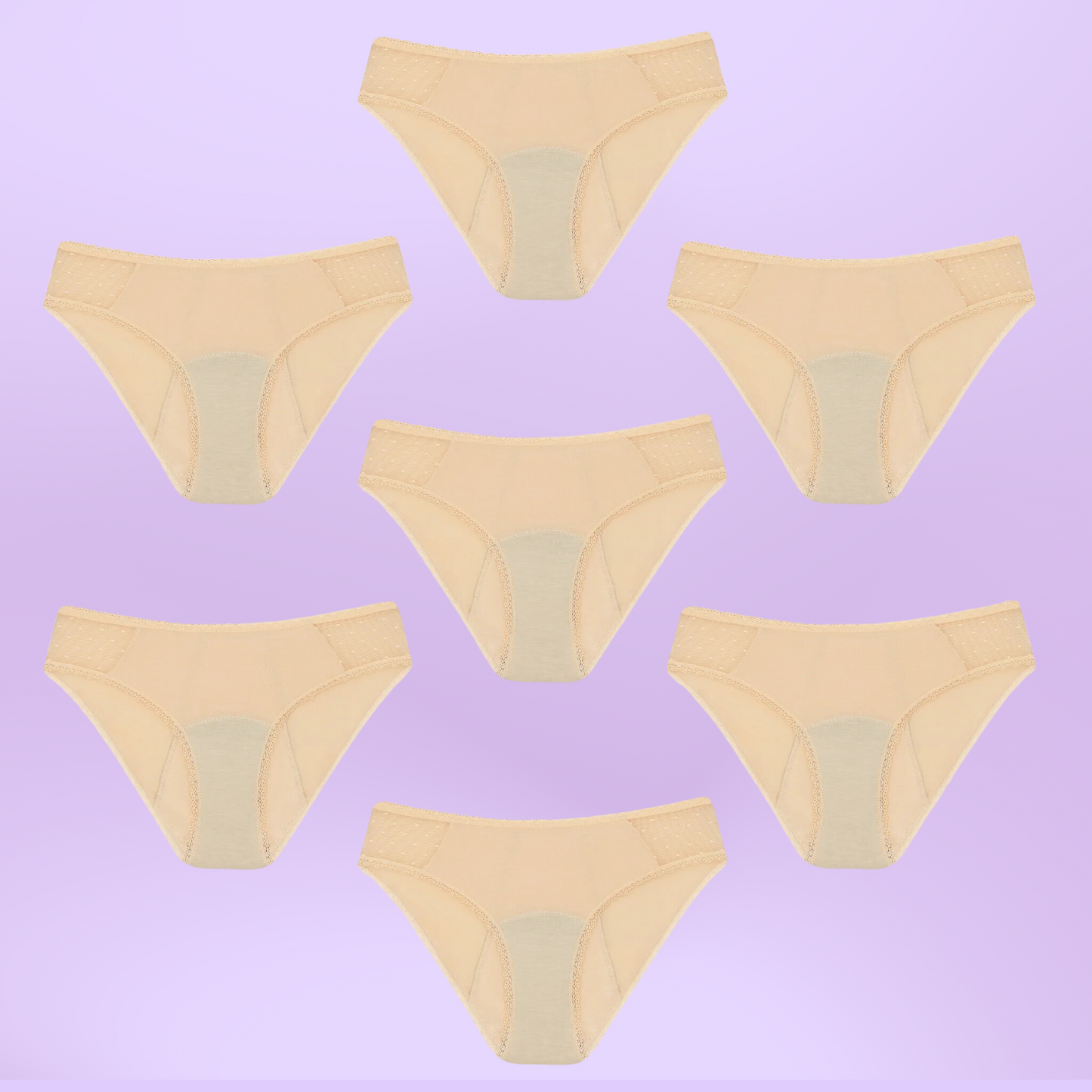 Bragas Menstruales para niñas con Transparencia | Beige