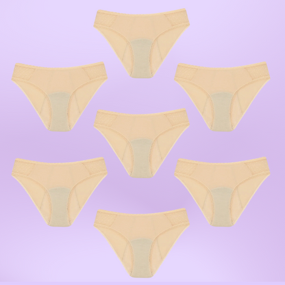 Bragas Menstruales para niñas con Transparencia | Beige