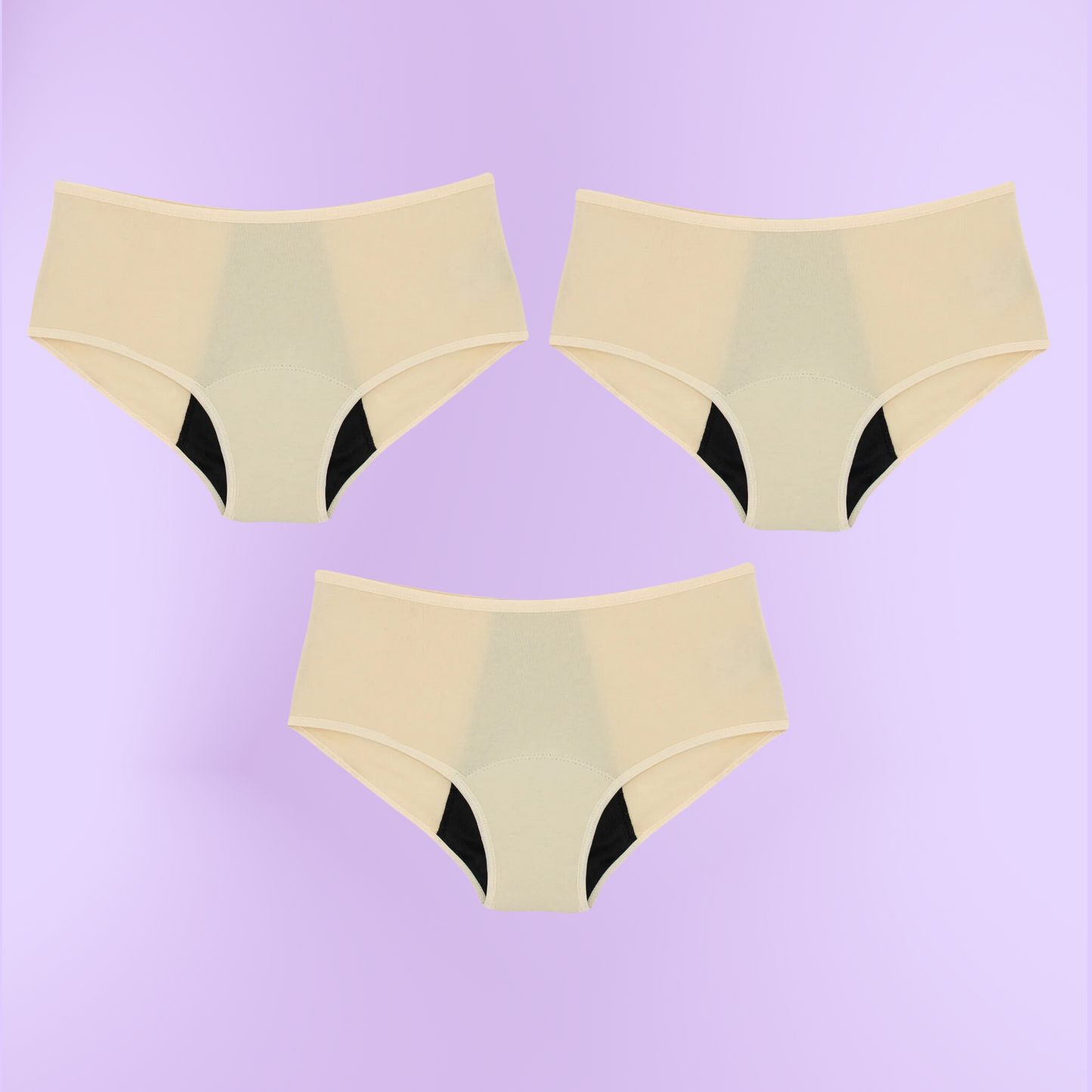 Bragas Menstruales para niñas Tiro Alto | Beige