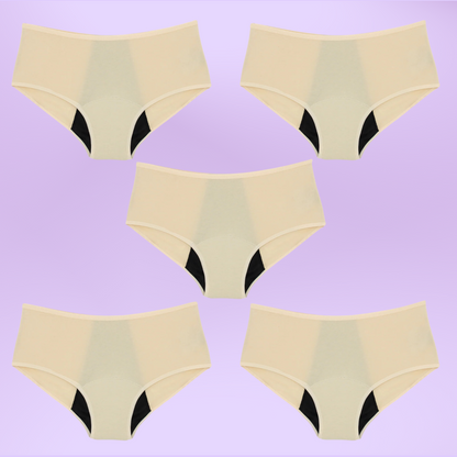 Bragas Menstruales para niñas Tiro Alto | Beige