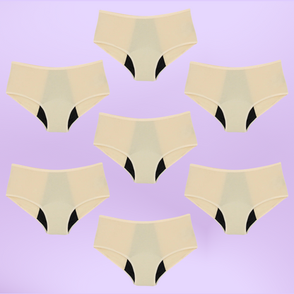 Bragas Menstruales para niñas Tiro Alto | Beige