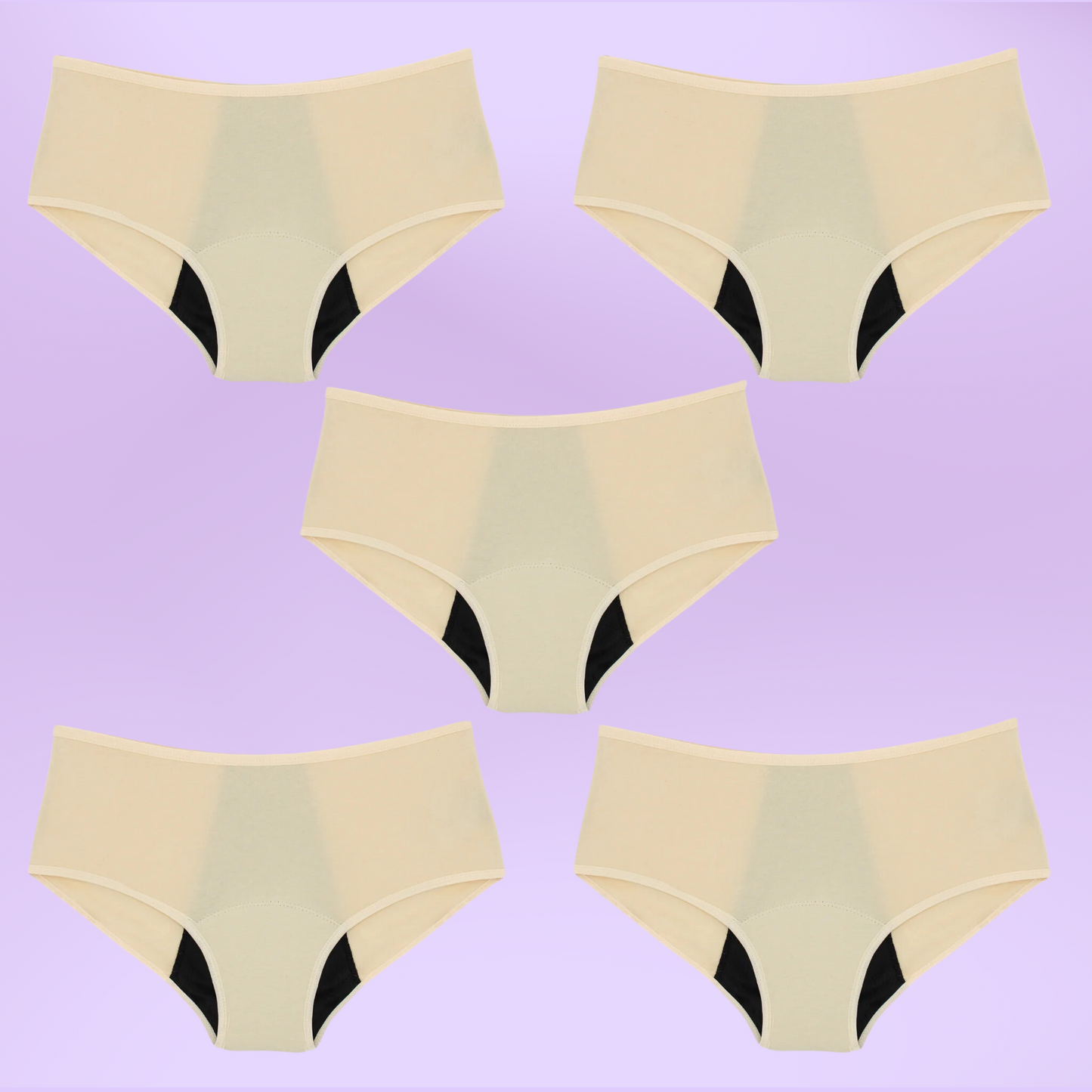 Bragas Menstruales Tiro Alto | Beige