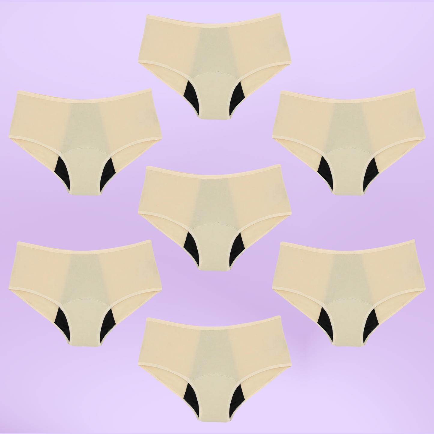 Bragas Menstruales Tiro Alto | Beige