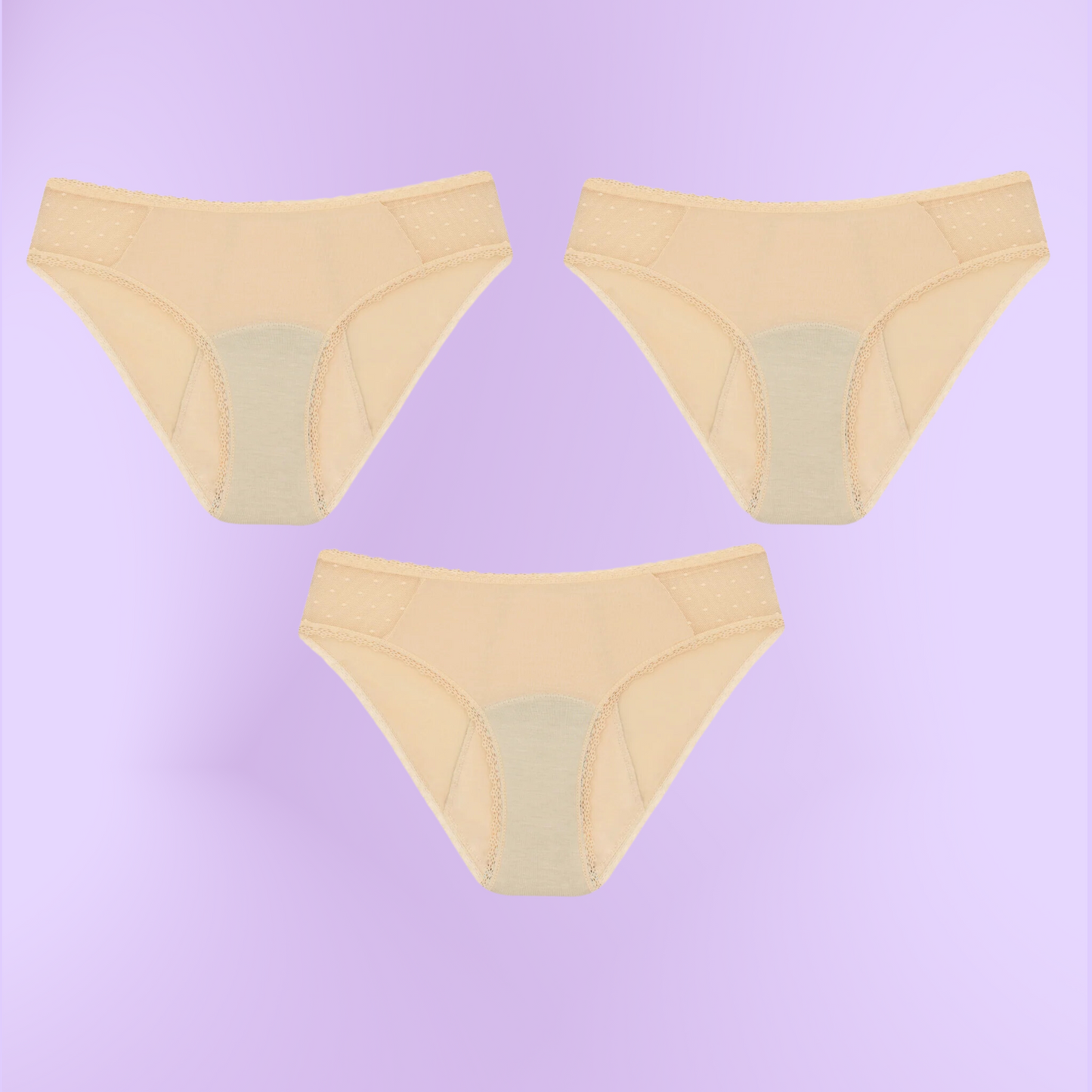 Bragas Menstruales con Transparencia | Beige