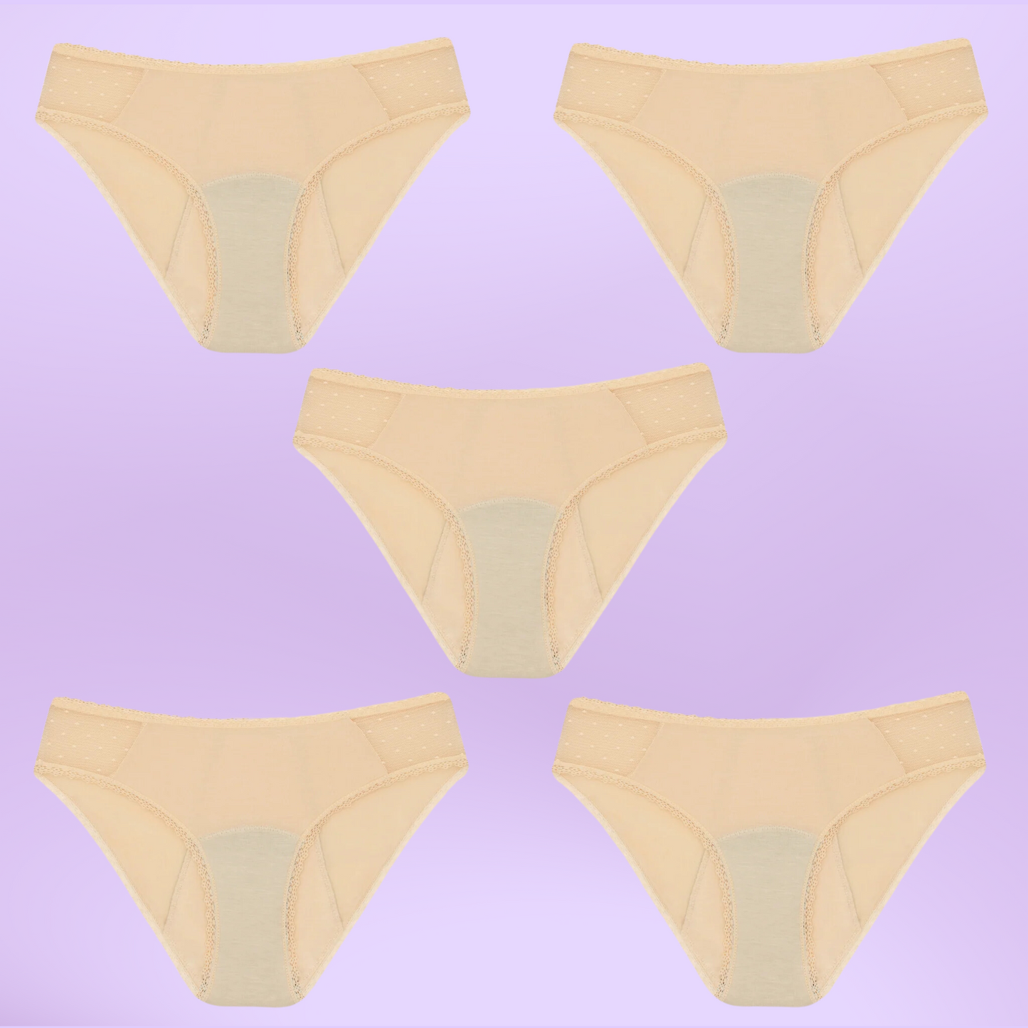 Bragas Menstruales con Transparencia | Beige