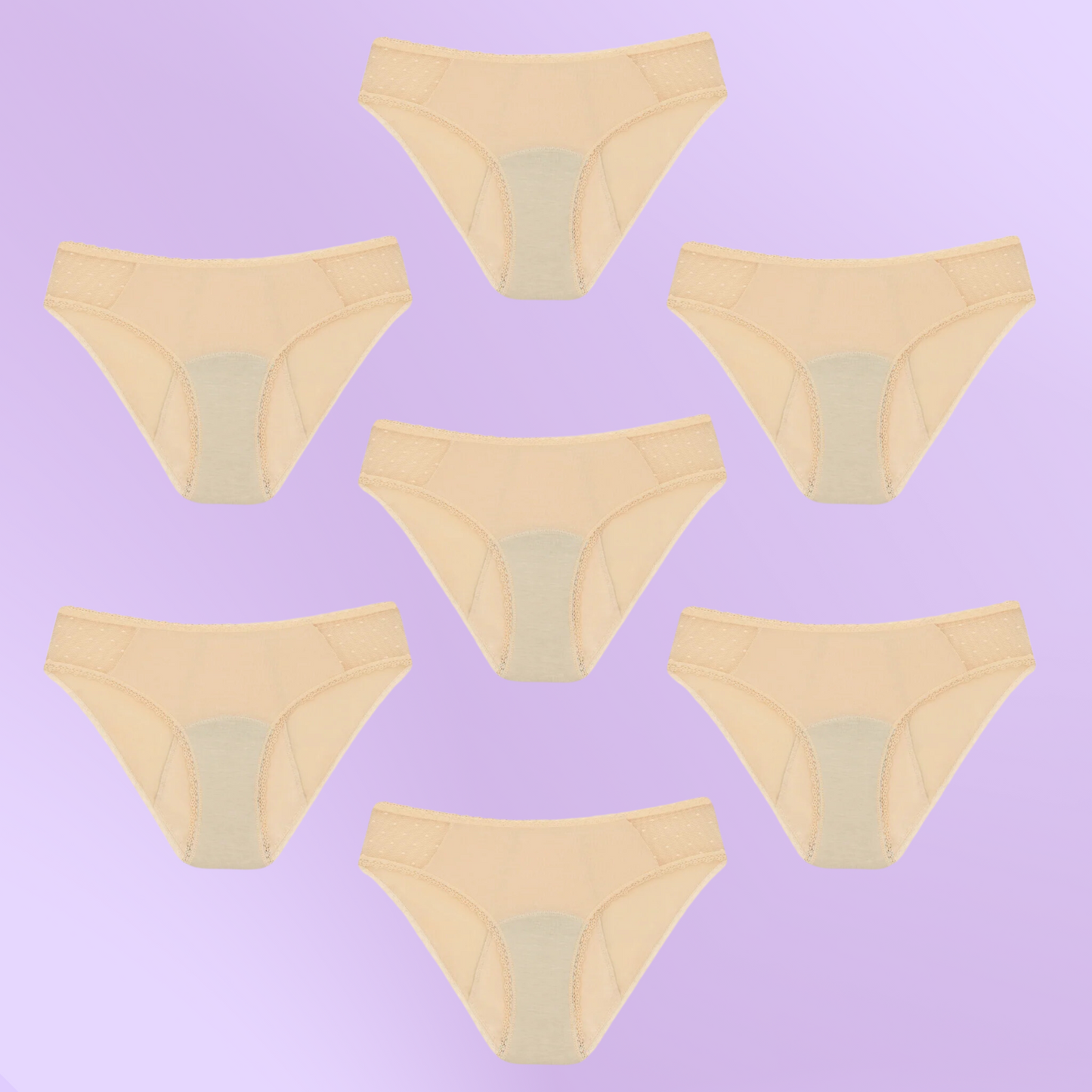 Bragas Menstruales con Transparencia | Beige