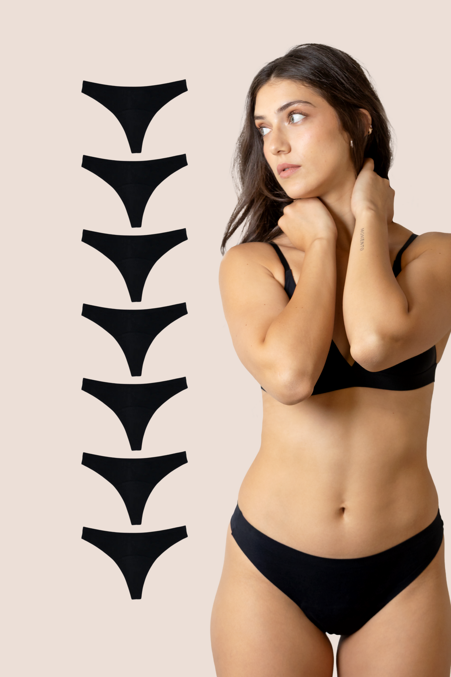 TANGA NEGRA LADO GENERAL PACK 7