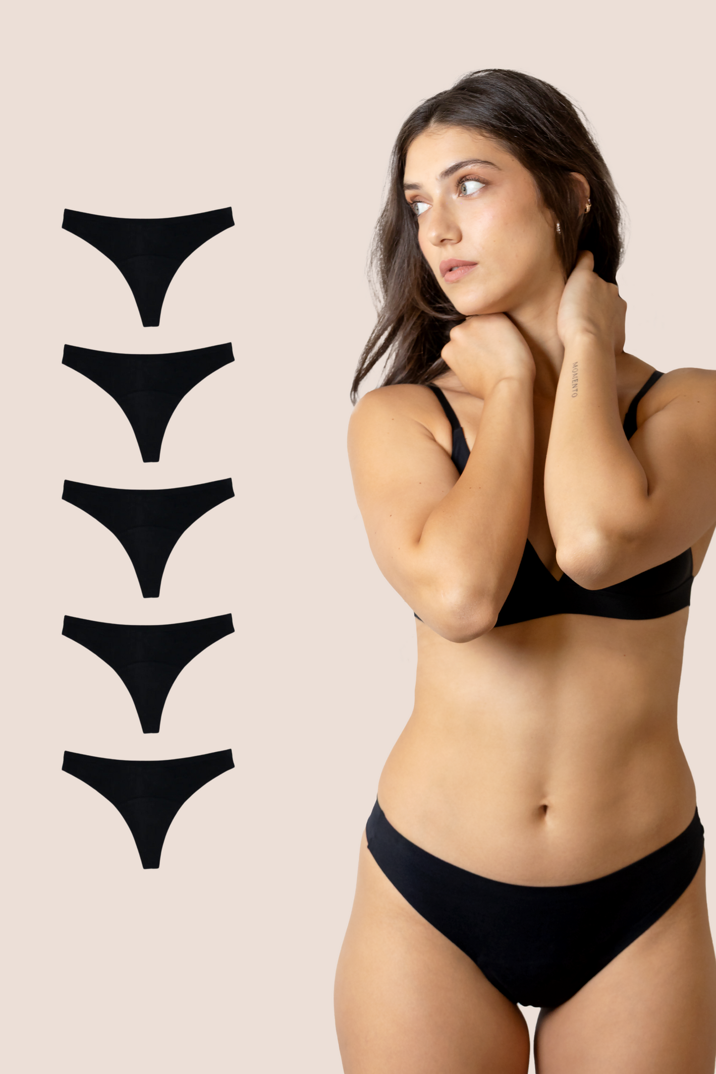 TANGA NEGRA LADO GENERAL PACK 5