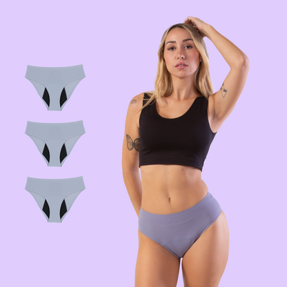 bragas menstruales tiro alto sin costuras lavanda pack 3
