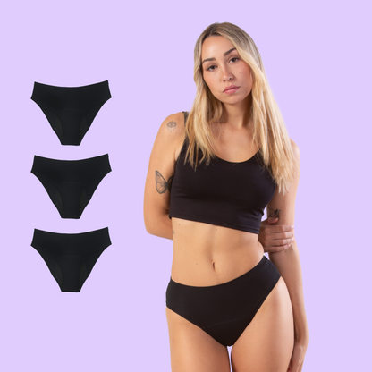 bragas menstruales sin costuras tiro alto pack 3
