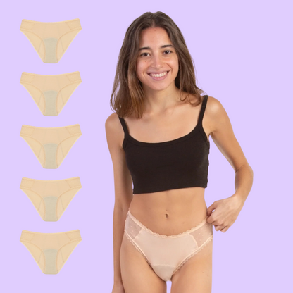 bragas transparencia niña beige pack 5