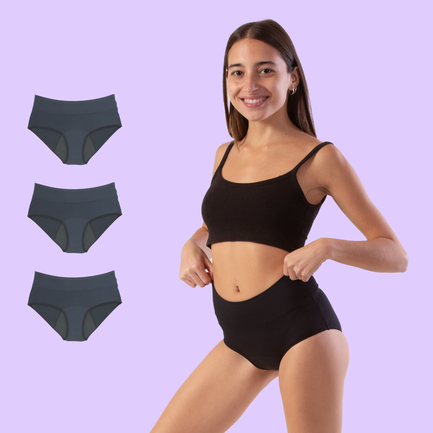 bragas menstruales transpirable niñas pack 3