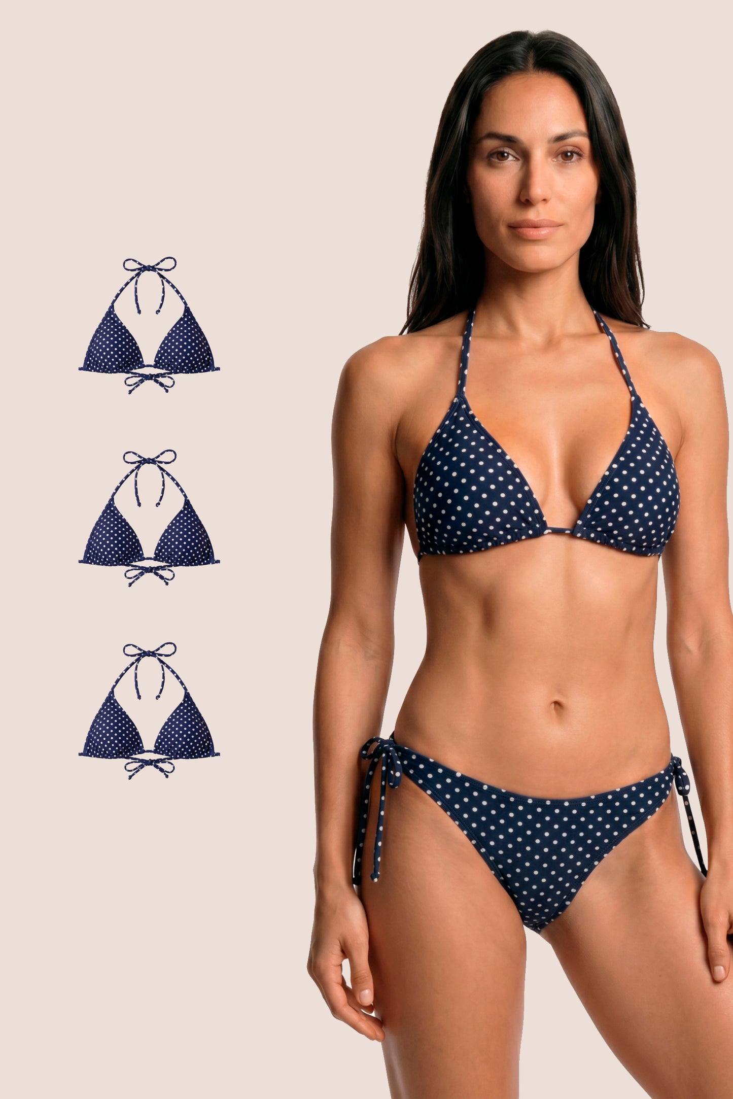 Top Mujer Blue polka dot Pack 3 General